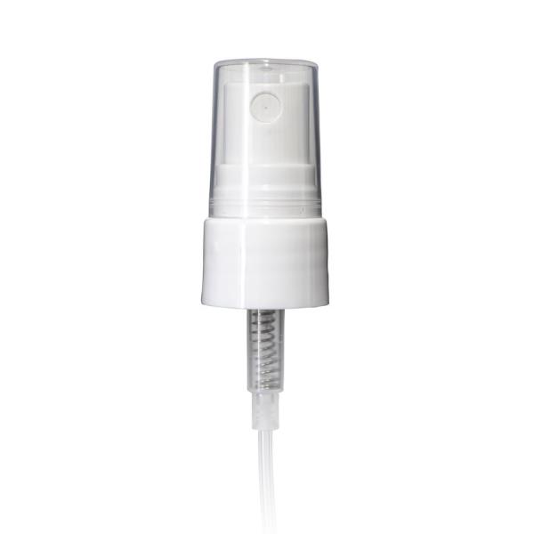 White PP 20-410 Smooth Skirt Fine Mist Fingertip Sprayer with Clear Overcap