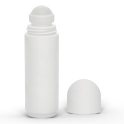 3 oz White Roll-On Deodorant Bottle with Classic Round Cap