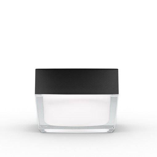 50g Square Acrylic Jar with Black Lid