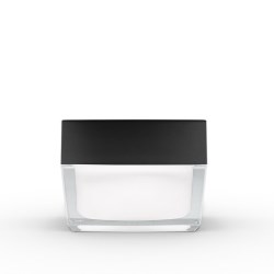 50g Square Acrylic Jar with Black Lid