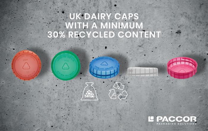 Paccor to include RHDPE content in UK dairy caps with a minimum 30%