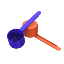 50cc Straight Walled Scoop Long 3.5 inch Handle