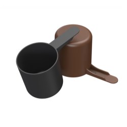 70cc Straight Walled Scoop Short 1.5 inch Handle