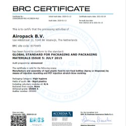 Airopack Achieves BRC Certification for Manufacturing Facility
