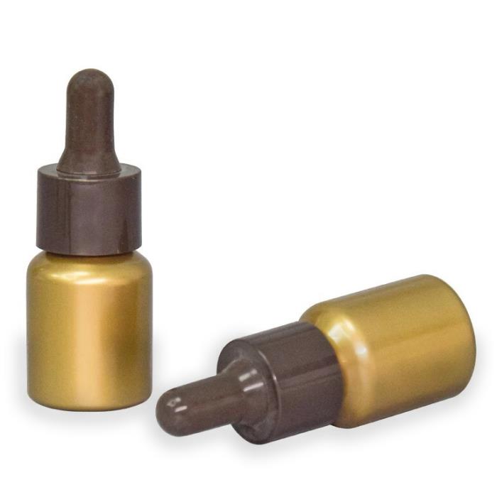Gold 15ml Plastic Dropper Bottle for CBD Oil 