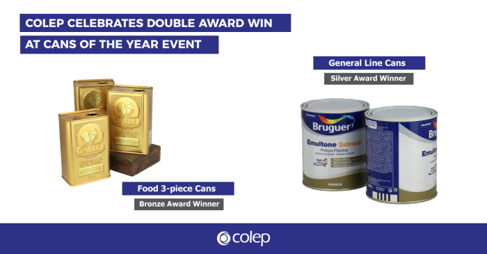 Colep celebrates double award win at Cans of the Year event