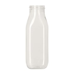 200ml rPET bottle, Square Milk 38-400, F0557A