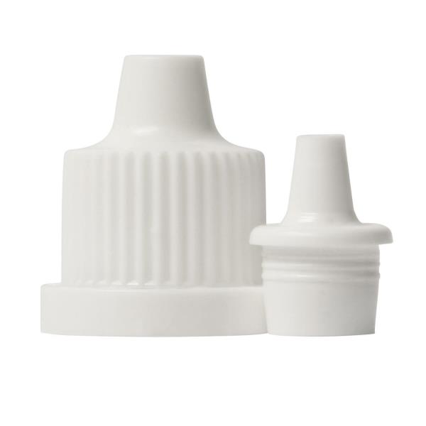 15mm plastic screw closure, insert, 1mm orifice, ribbed