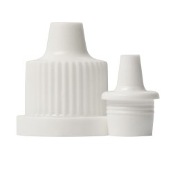 15mm plastic screw closure, insert, 1mm orifice, ribbed