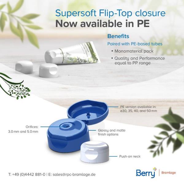 Berry Bramlage offers Supersoft Closure in PE to Make Mono-material Packaging Easy