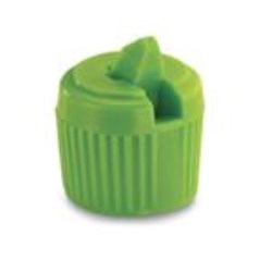 18mm, LLDPE Flip Top Closure, 2.5 orificeUnlined Land Serrated, 