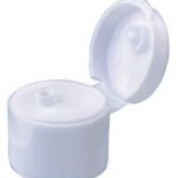 24-410, P/P Flip Top Closure, .310 orifice Flat Lid, Ribbed Skirt, 