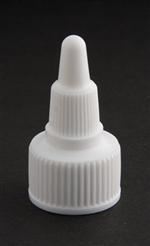 24-410, LDPE Spout Closure, .025" orifice Valve/Plug Fine Ribbed Skirt,