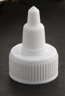24-410, LDPE Spout Closure, .114 orifice Ribbed Skirt,