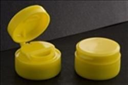 33-400, MDPE Flip Top Closure, Half Moon orificeLift-N-Peel Ribbed Skirt, Captive Hinge, Quad Tab Line
