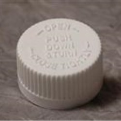 24 P/P Push and Turn Closure, Heat Seal/Foam Ribbed Skirt, 