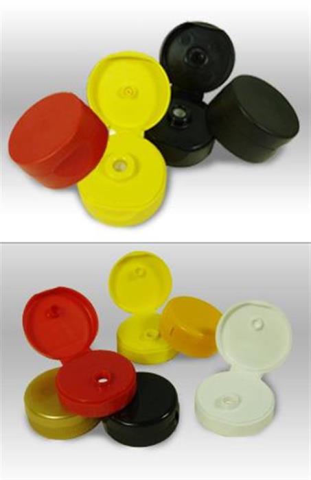 38-400, P/P Flip Top Closure, .250 inch orificeTSPS10-1F Printed, Ribbed Skirt, Smooth Top,