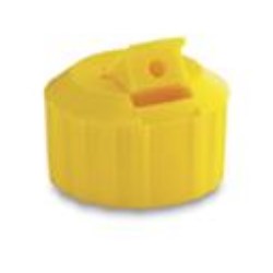 28-410, LLDPE Spout Closure, 3mm orificeUnlined Land Serrated, PS-254, Polytop, Gloss Top Finish w/ Serr