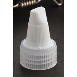 24-410, LDPE Spout Closure, .375x.062 orifice Ribbed Skirt, Side Seal, Twist Open/Clos