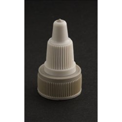 18-400, LDPE Spout Closure, .114 orifice Ribbed Skirt, 