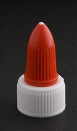 18-410, LDPE Spout Closure, .073" orifice Valve/Plug Ribbed Skirt,