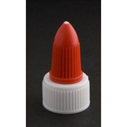 18-410, LDPE Spout Closure, .073 orifice Valve/Plug Ribbed Skirt, 