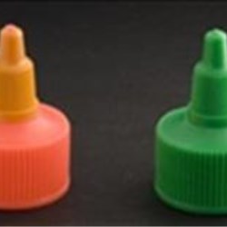 28-410, LDPE Spout Closure, .025 orifice Valve/Plug Ribbed Skirt, 