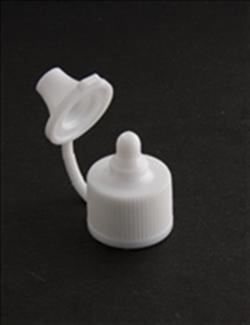 15-410, LDPE Flip Top Closure, .009" orifice Valve/Plug Ribbed Skirt,