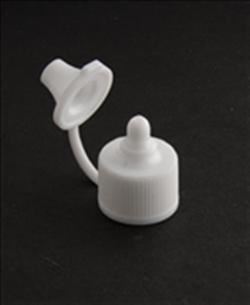 15-410, LDPE Flip Top Closure, .060" orifice Valve/Plug Ribbed Skirt,