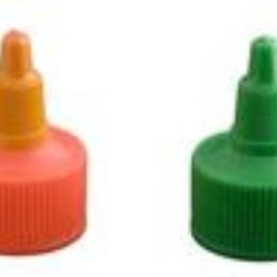 28-410, LDPE Spout Closure, .080 orifice Valve/Plug Fine Ribbed Skirt, 