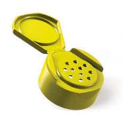 43-485, P/P Flip Top Closure, .125/ 11 holes orificeFs3-25 Smooth Skirt, Smooth Top, Clean Peel