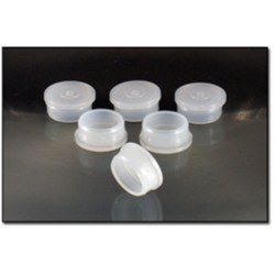 20mm, LDPE Orifice Reducer Closure, .090 orifice Valve/Plug Smooth Skirt, Smooth Top, Snap Ring Drawin