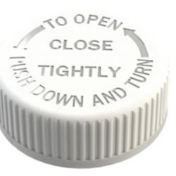 89-400, P/P Push and Turn Closure, F217 Text Top, CRC, Ribbed Skirt, 