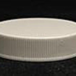 45-400, P/P Continuous Thread Closure, Lift-N-Peel Foam H.007 Printed-Blue, Land Ribbed Skirt, Smooth To