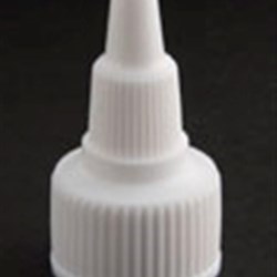 20-410, LDPE Spout Closure, .025 orifice Valve/Plug Ribbed Skirt, Twist Open/Clos