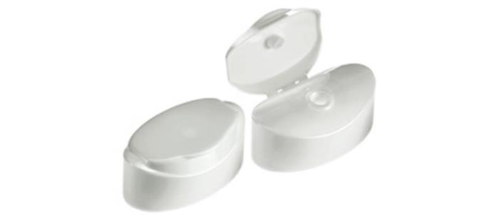 22mm Snap On, P/P Flip Top Closure, 2.5 orificeUnlined Flat Top, Smooth Skirt,