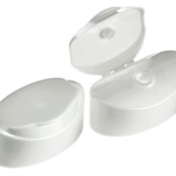 22mm Snap On, P/P Flip Top Closure, 2.5 orificeUnlined Flat Top, Smooth Skirt, 