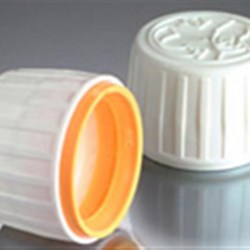 28mm, HDPE Push and Turn Closure, CRC, Ribbed Skirt, 