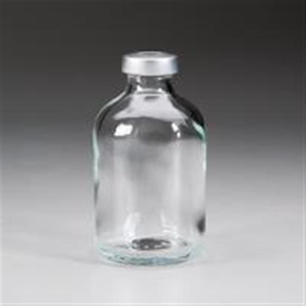 50 ml Glass Vial, Round, Flint, 20Stopper finish Sterile