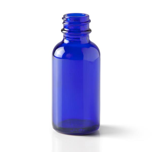 1 oz Glass Boston Round, Round, Cobalt Blue, 20-400