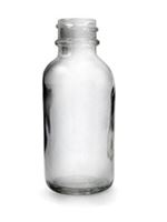 1 oz Glass Boston Round, Round, Flint, 20-400 GPI finish