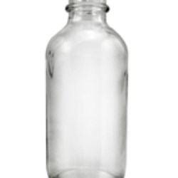 2 oz Glass Boston Round, Round, Flint, 20-400 