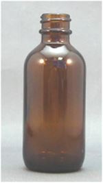 2 oz Glass Boston Round, Round, Amber, 20-400
