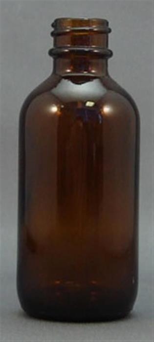 2 oz Glass Type 3 Boston Round, Round, Amber, 20-400