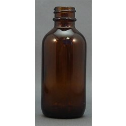 2 oz Glass Type 3 Boston Round, Round, Amber, 20-400