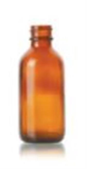 2 oz Glass Boston Round, Round, Amber, 20-400