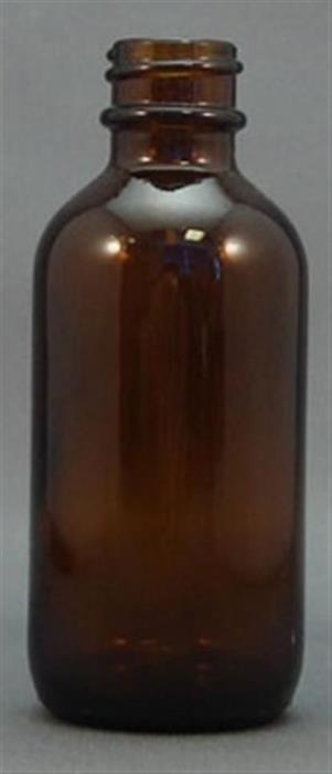 2 oz Glass Boston Round, Round, Amber, 20-400 