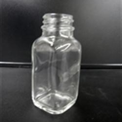 2 oz Glass Jar, Square, Flint, 28-400 GPI finish Cap Attached 