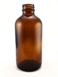 2 oz Glass Boston Round, Round, Amber, 20-400 GPI finish Cap Attached Sloped Shoulder