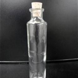4 oz Glass Cylinder, Round, Flint, 6-6 Cork finish Cap Attached